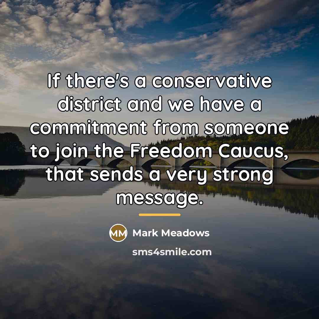 “If there's a conservative district and we have a commitment…” quote by Mark Meadows