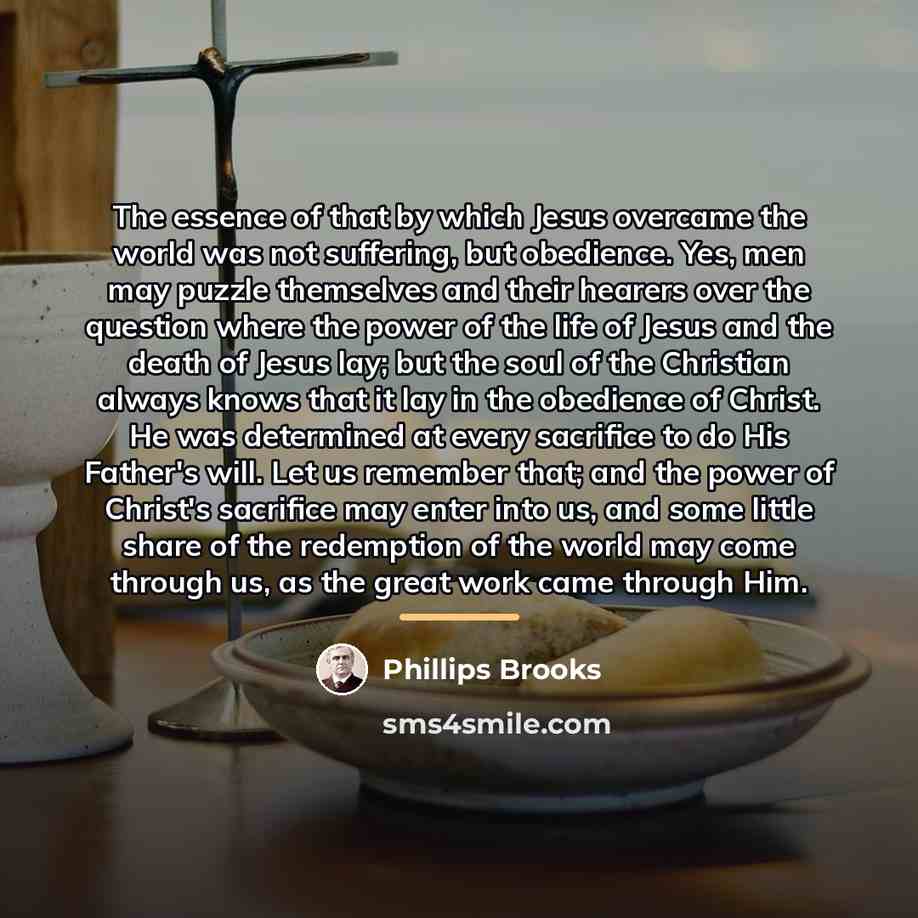 “The essence of that by which Jesus overcame the world…” quote by Phillips Brooks