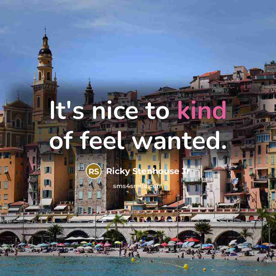 “It's nice to kind of feel wanted.…” quote by Ricky Stenhouse Jr
