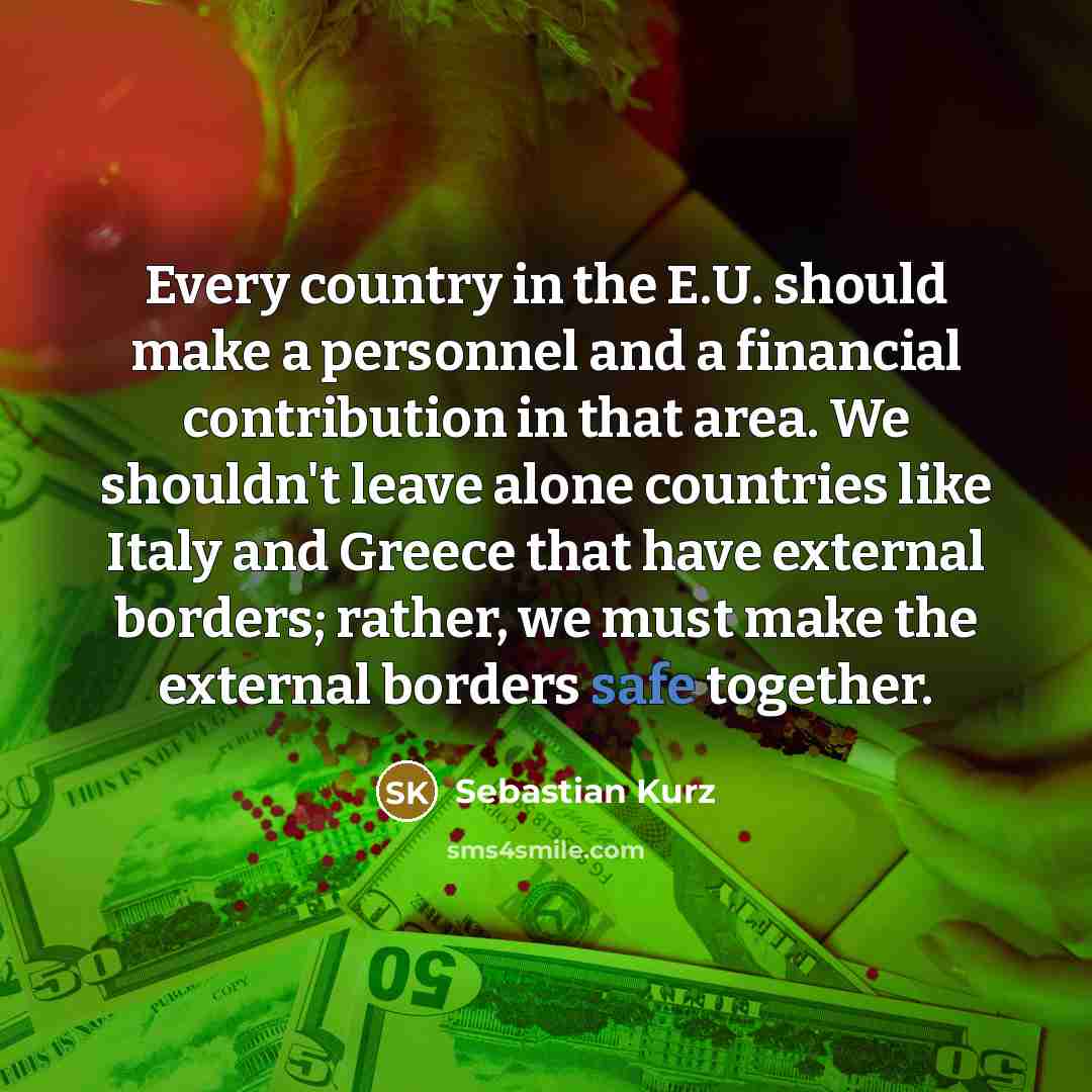 “Every country in the E.U. should make a personnel and…” quote by Sebastian Kurz