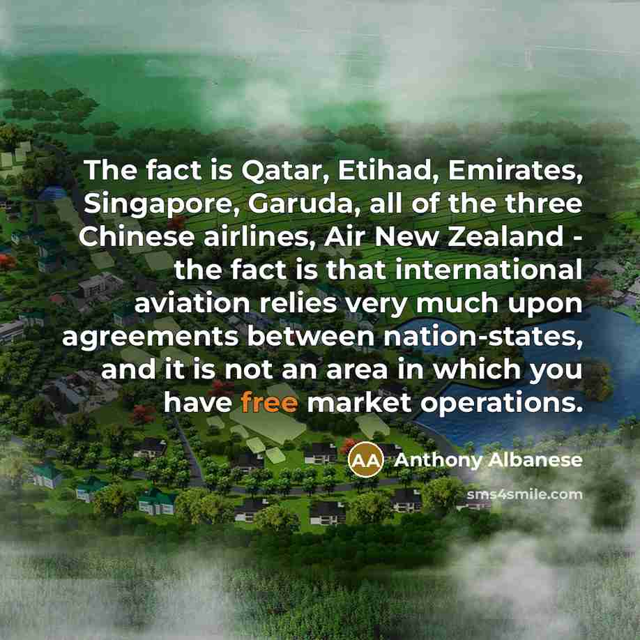 “The fact is Qatar, Etihad, Emirates, Singapore, Garuda, all of…” quote by Anthony Albanese