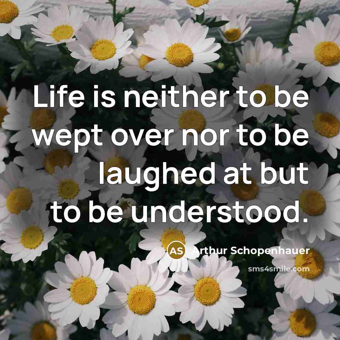 “Life is neither to be wept over nor to be…” quote by Arthur Schopenhauer