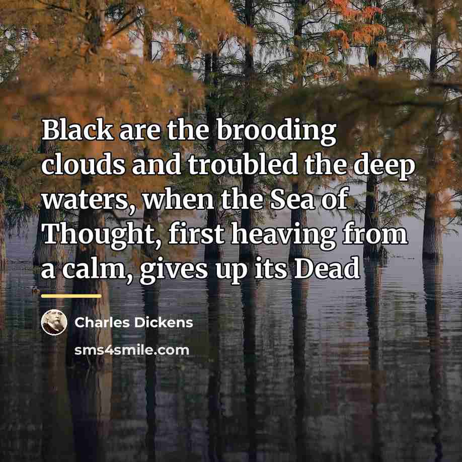 “Black are the brooding clouds and troubled the deep waters,…” quote by Charles Dickens