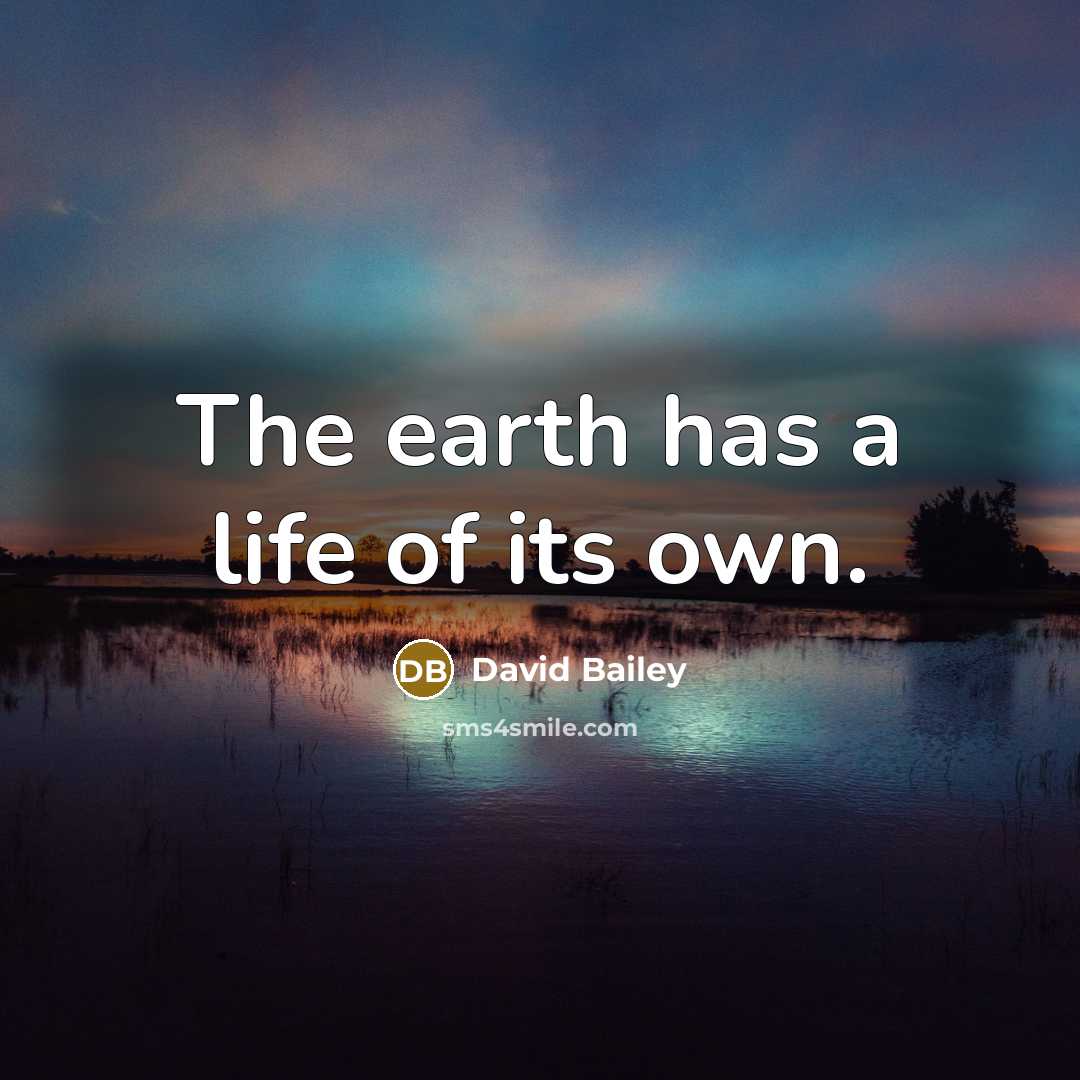“The earth has a life of its own.…” quote by David Bailey