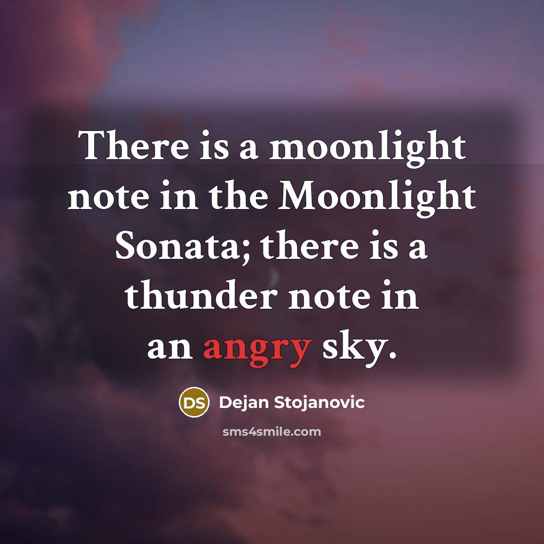 “There is a moonlight note in the Moonlight Sonata; there…” quote by Dejan Stojanovic