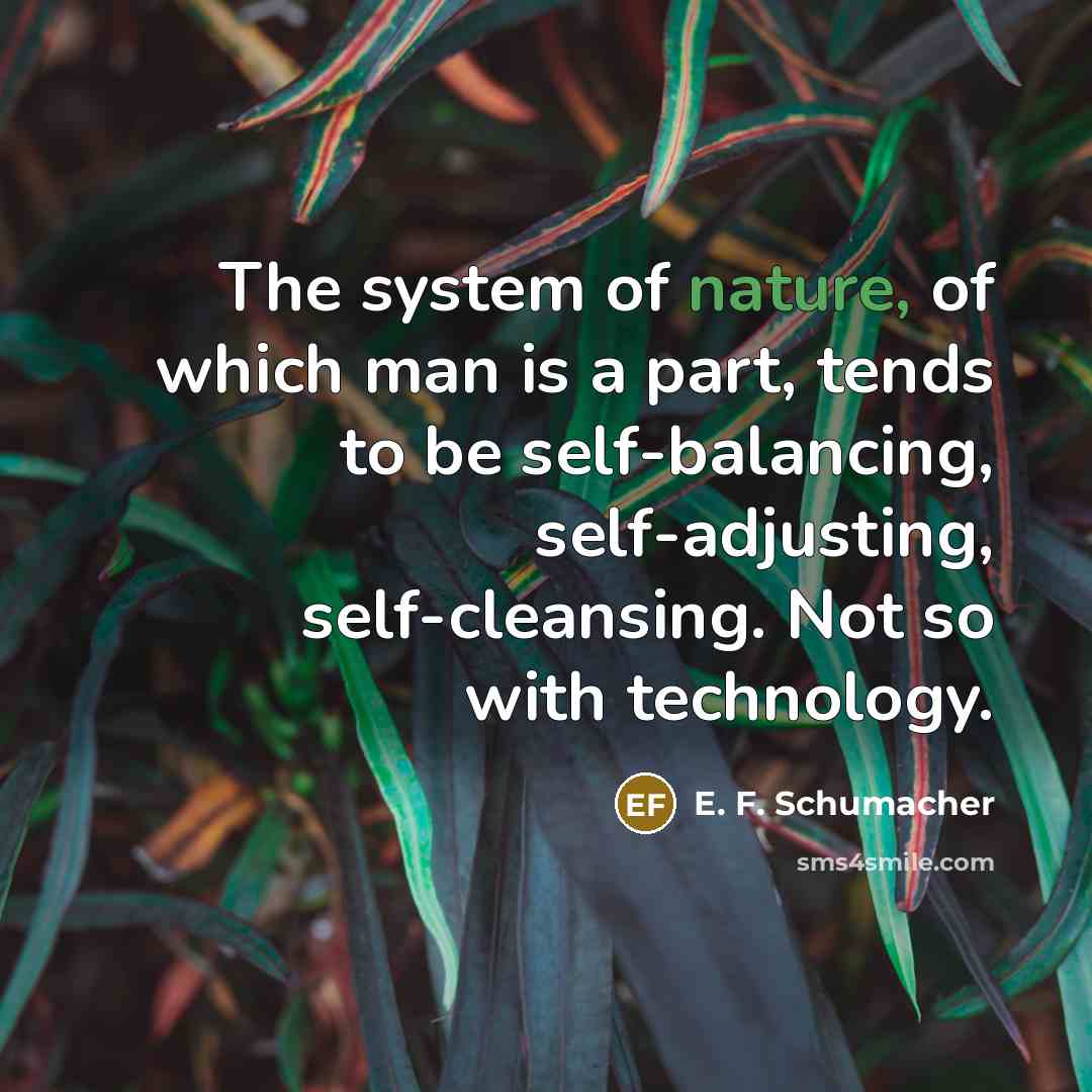 “The system of nature, of which man is a part,…” quote by E. F. Schumacher