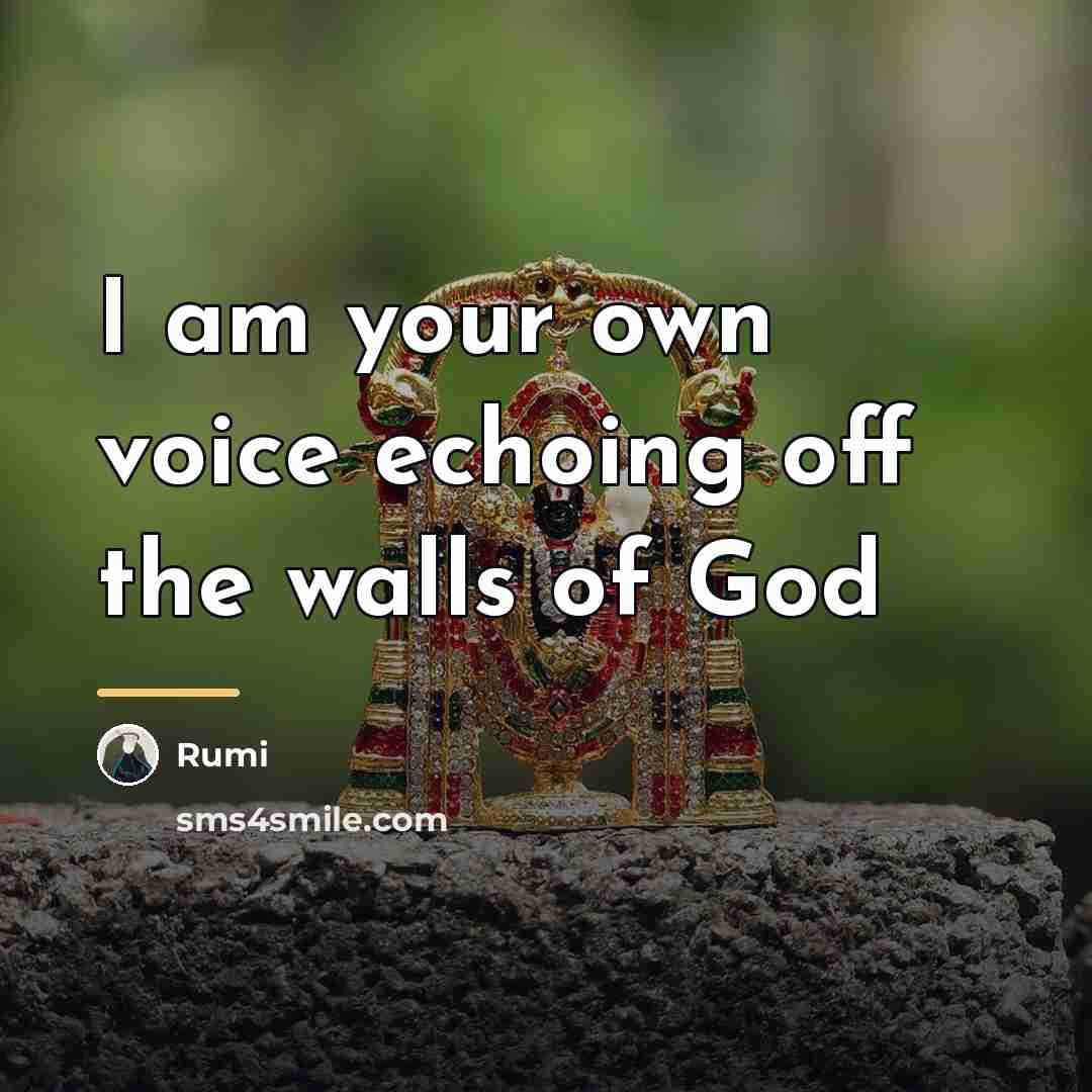 “I am your own voice echoing off the walls of…” quote by Rumi