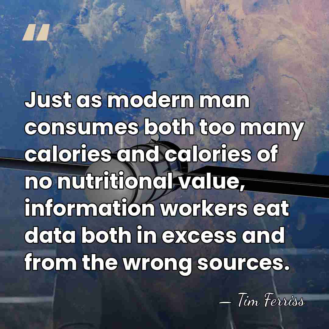 Just as modern man consumes both too many calories and calories of&hellip; - Tim Ferriss