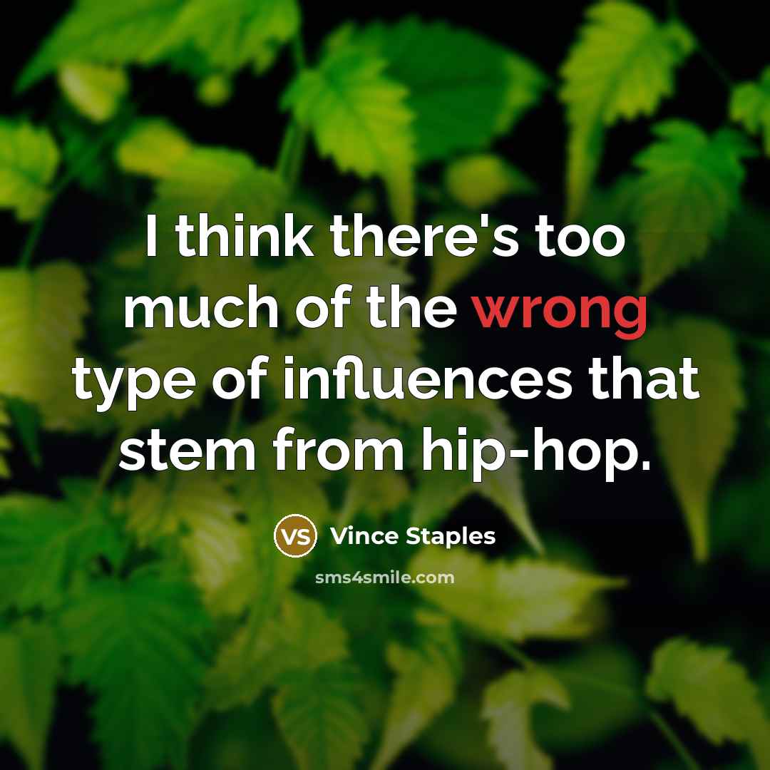 “I think there's too much of the wrong type of…” quote by Vince Staples
