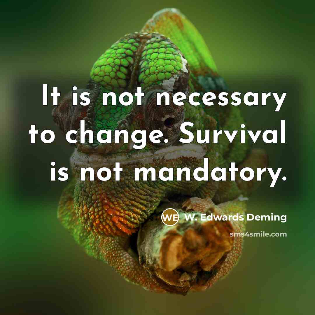 “It is not necessary to change. Survival is not mandatory.…” quote by W. Edwards Deming