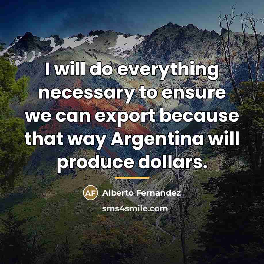 “I will do everything necessary to ensure we can export…” quote by Alberto Fernandez
