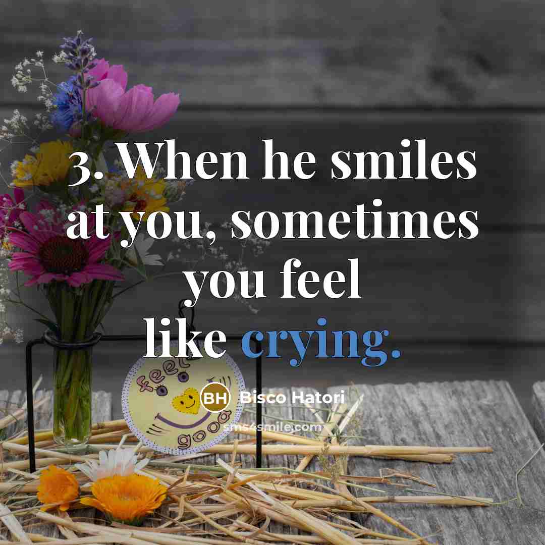 “3. When he smiles at you, sometimes you feel like…” quote by Bisco Hatori