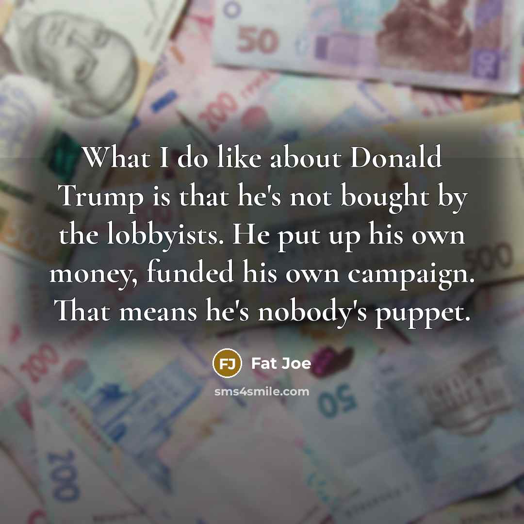 “What I do like about Donald Trump is that he's…” quote by Fat Joe