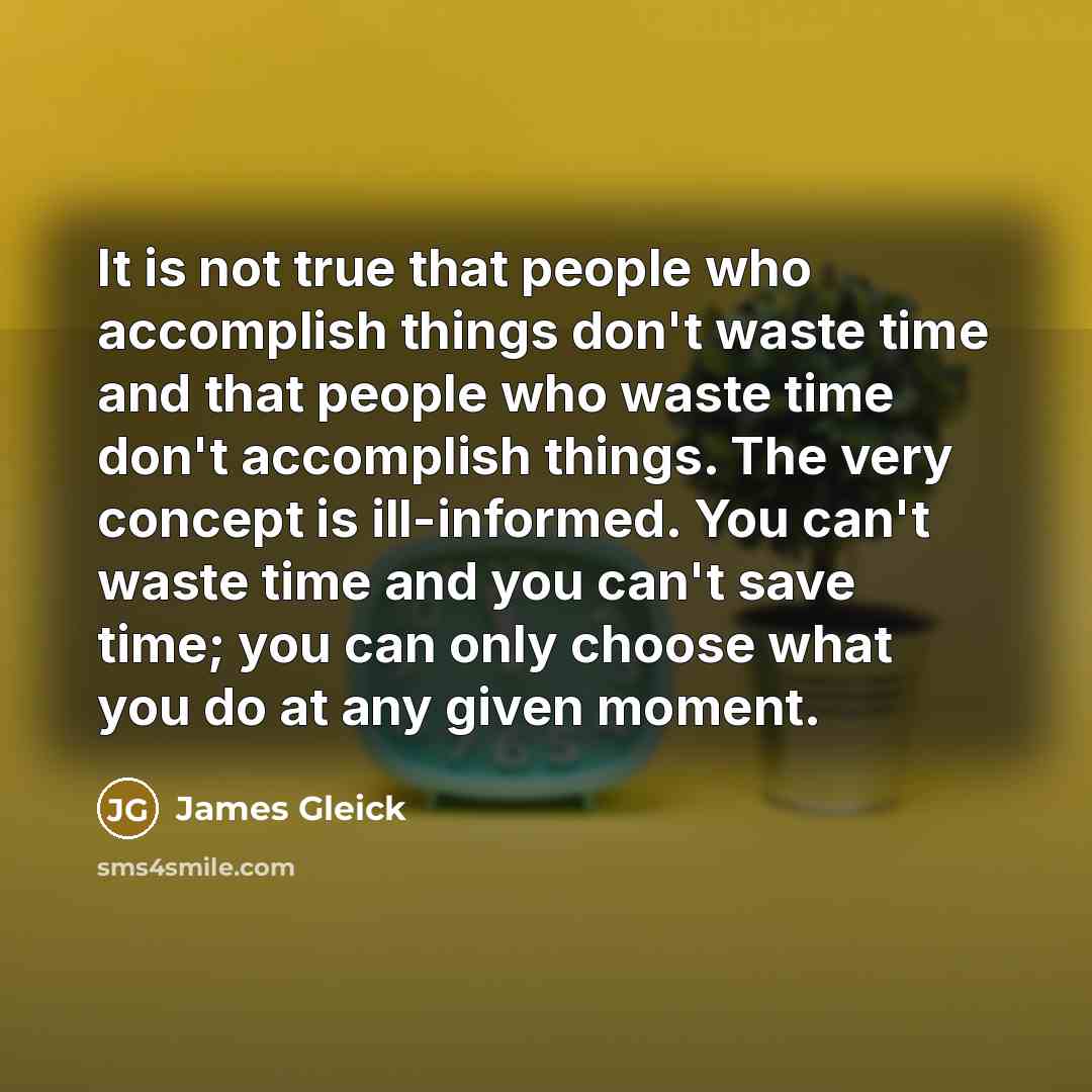 “It is not true that people who accomplish things don't…” quote by James Gleick