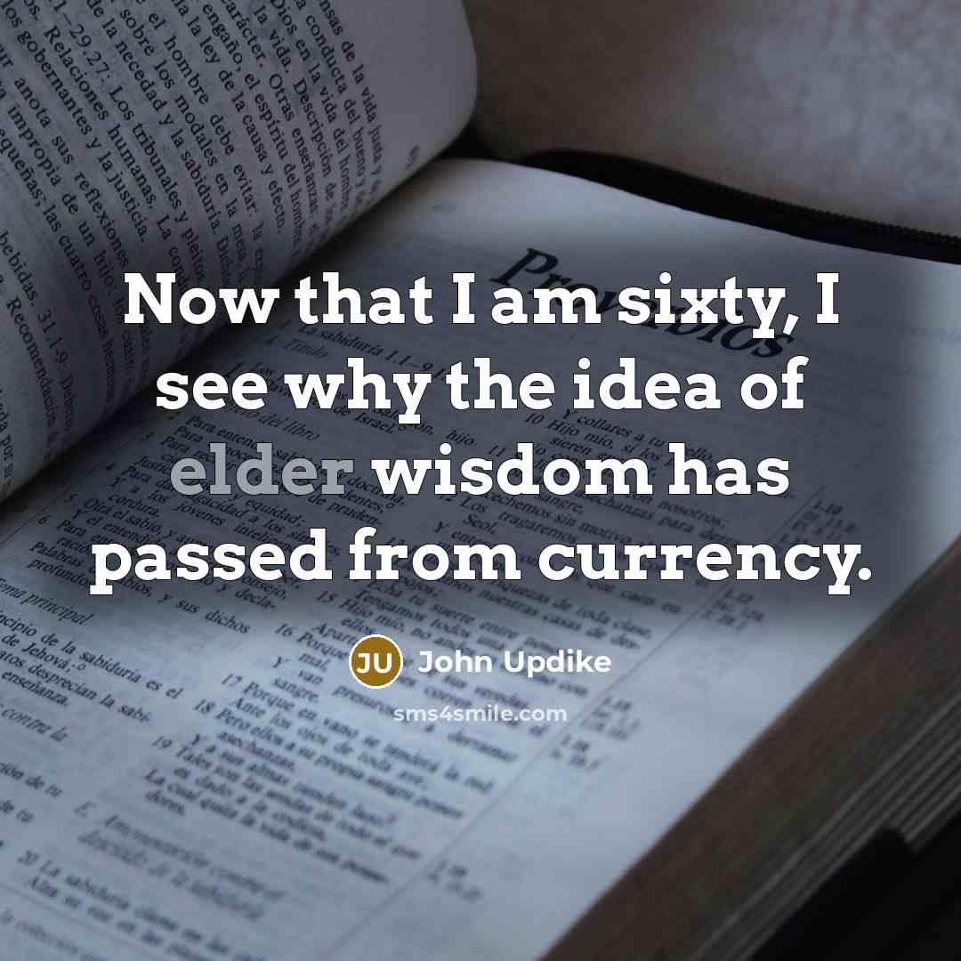 “Now that I am sixty, I see why the idea…” quote by John Updike