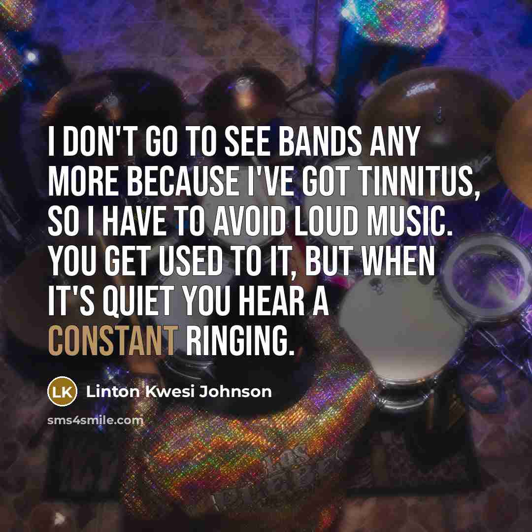 “I don't go to see bands any more because I've…” quote by Linton Kwesi Johnson