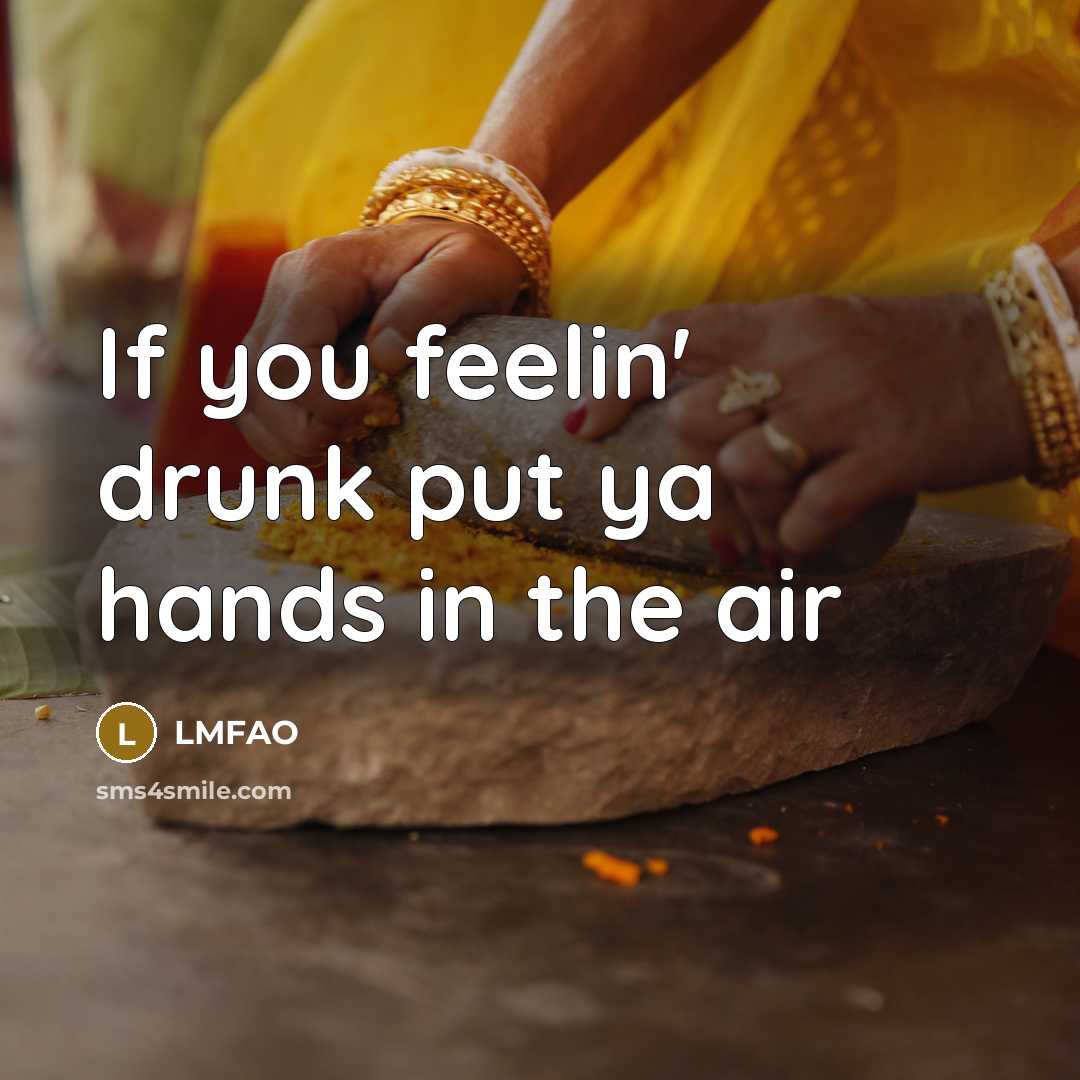 “If you feelin' drunk put ya hands in the air…” quote by LMFAO