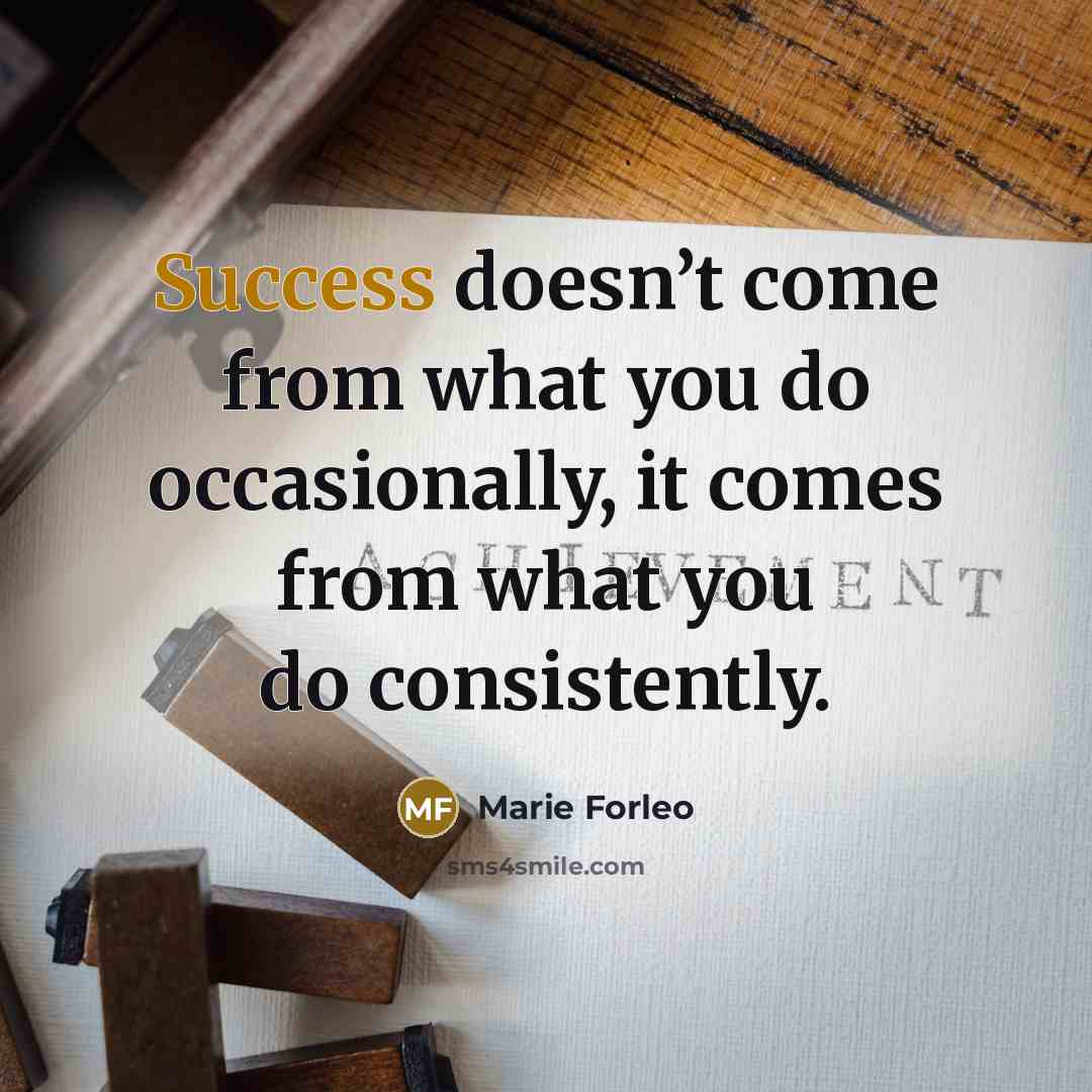 “Success doesn’t come from what you do occasionally, it comes…” quote by Marie Forleo