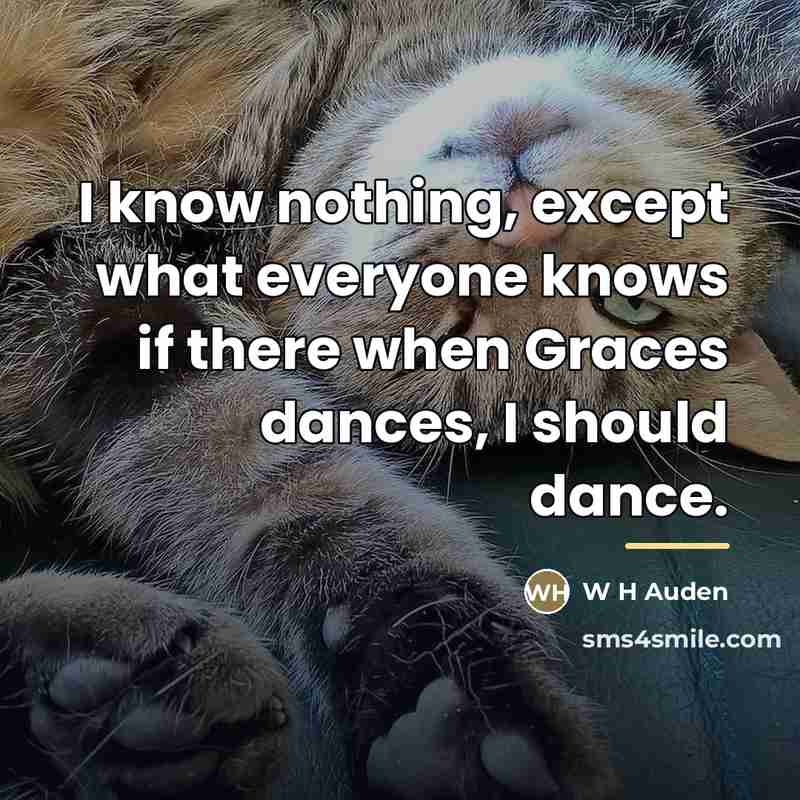 “I know nothing, except what everyone knows if there when…” quote by W H Auden