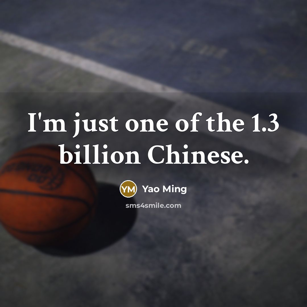 “I'm just one of the 1.3 billion Chinese.…” quote by Yao Ming