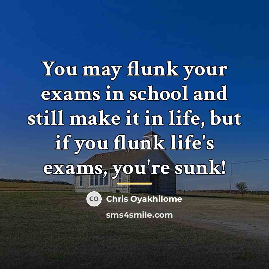 “You may flunk your exams in school and still make…” quote by Chris Oyakhilome