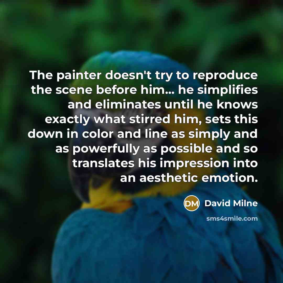 “The painter doesn't try to reproduce the scene before him...…” quote by David Milne
