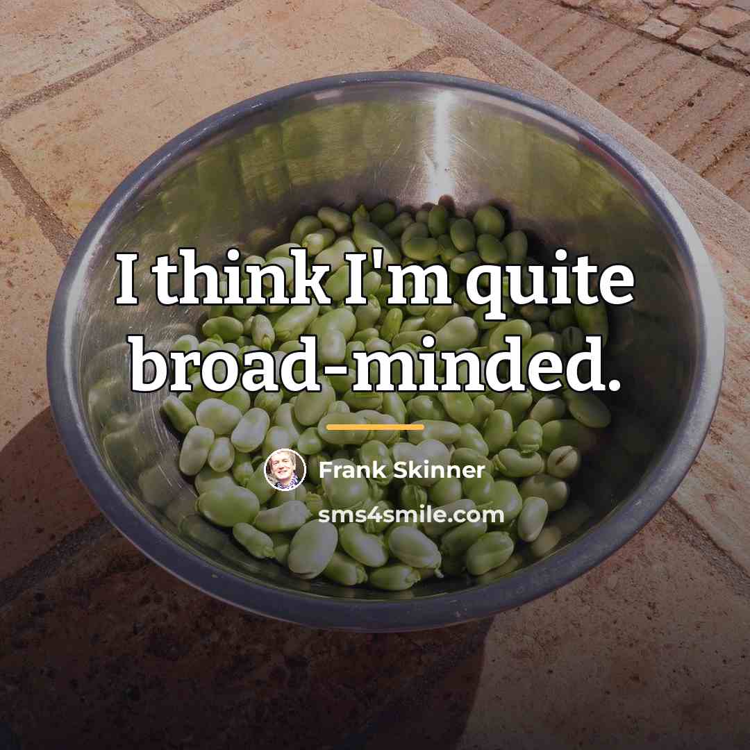 “I think I'm quite broad-minded.…” quote by Frank Skinner