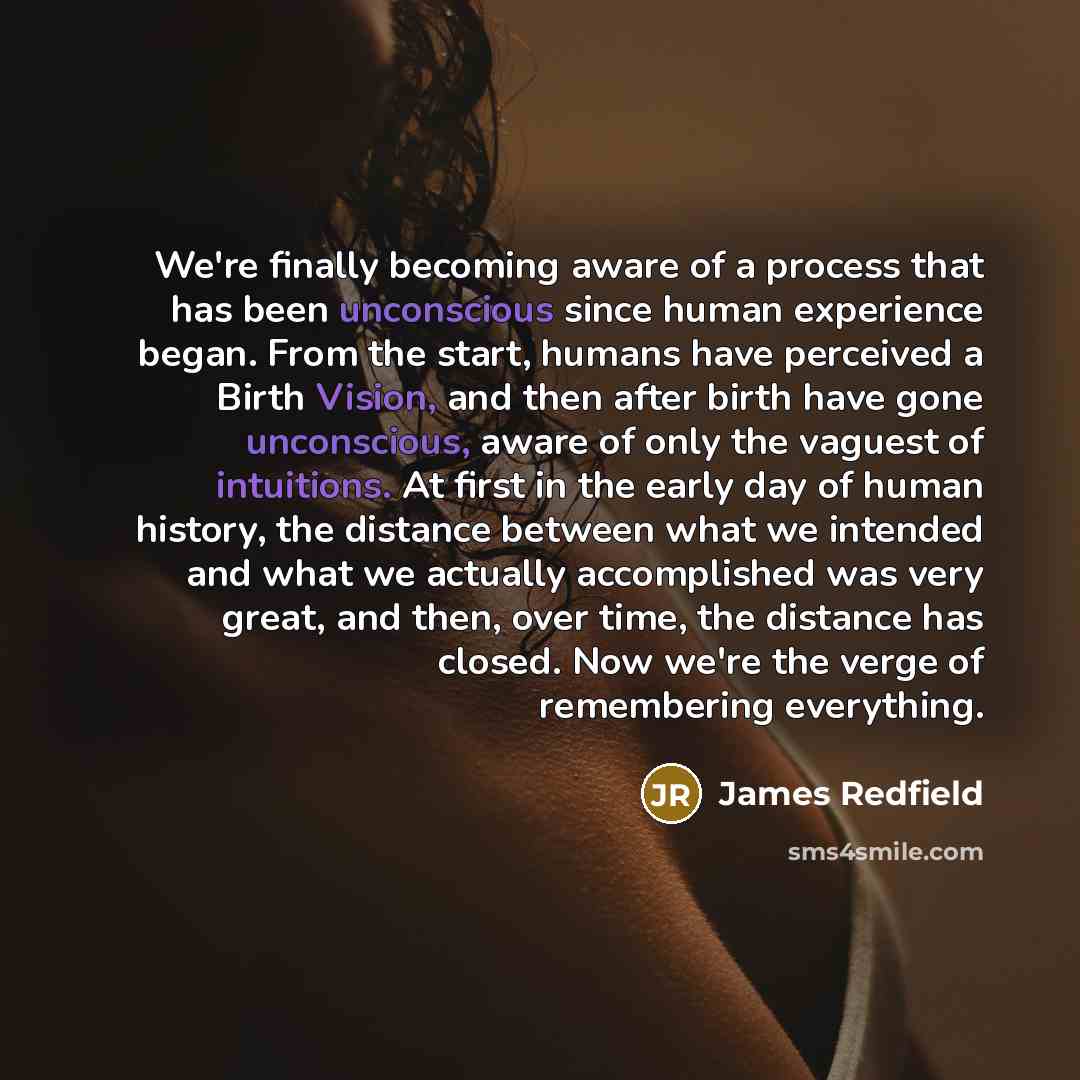 “We're finally becoming aware of a process that has been…” quote by James Redfield