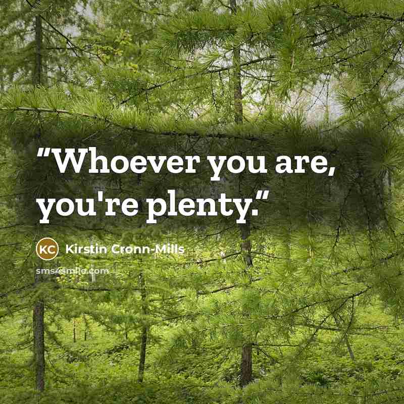 “Whoever you are, you're plenty.” quote by Kirstin Cronn-Mills