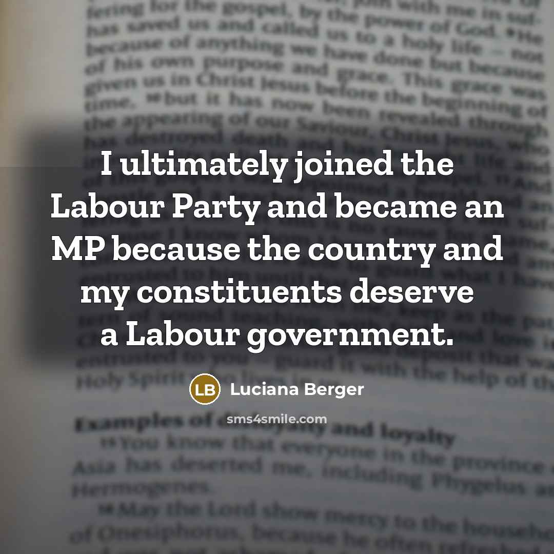 “I ultimately joined the Labour Party and became an MP…” quote by Luciana Berger