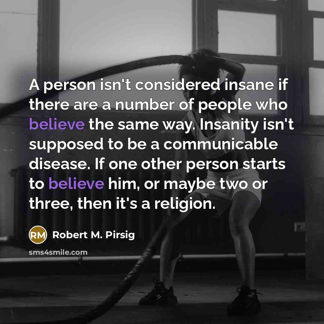 “A person isn't considered insane if there are a number…” quote by Robert M. Pirsig