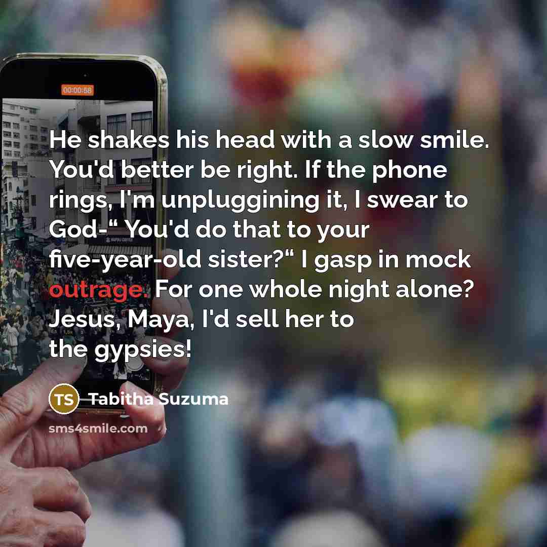 “He shakes his head with a slow smile. You'd better…” quote by Tabitha Suzuma