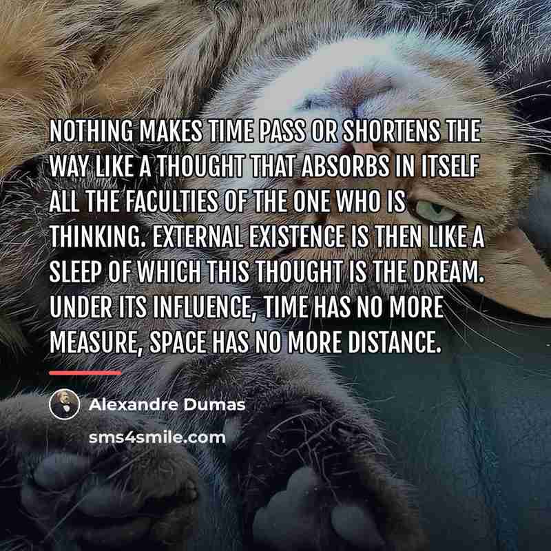 “Nothing makes time pass or shortens the way like a…” quote by Alexandre Dumas