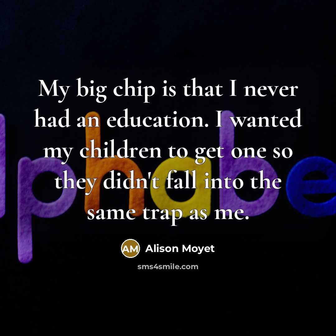 “My big chip is that I never had an education.…” quote by Alison Moyet