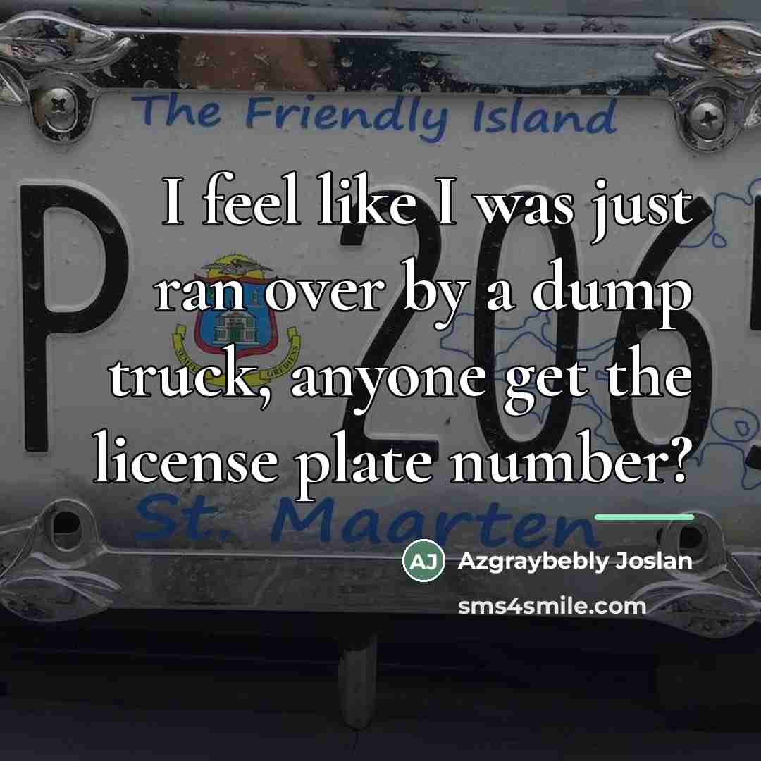 “I feel like I was just ran over by a…” quote by Azgraybebly Joslan