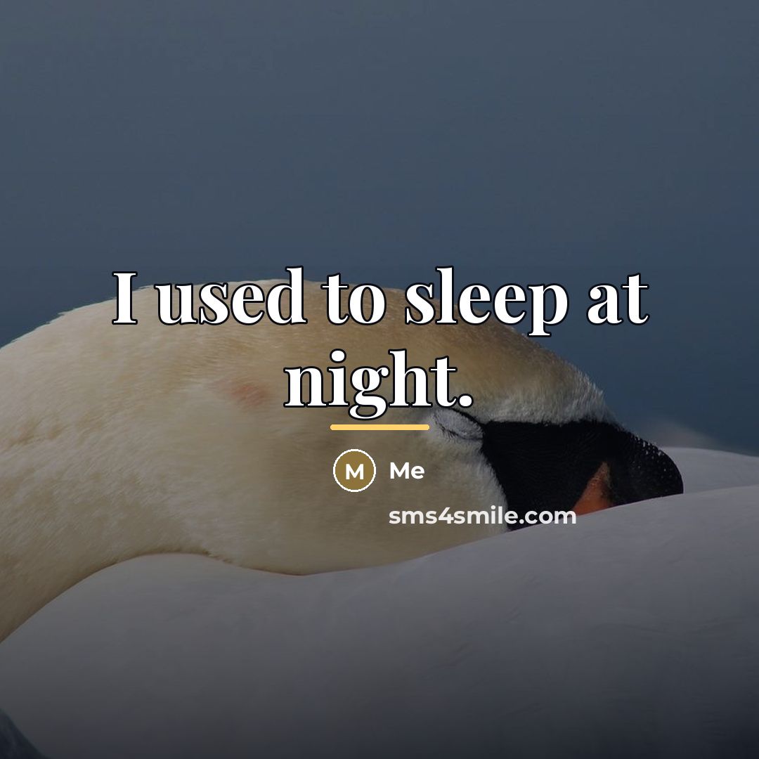“I used to sleep at night.…” quote by Me