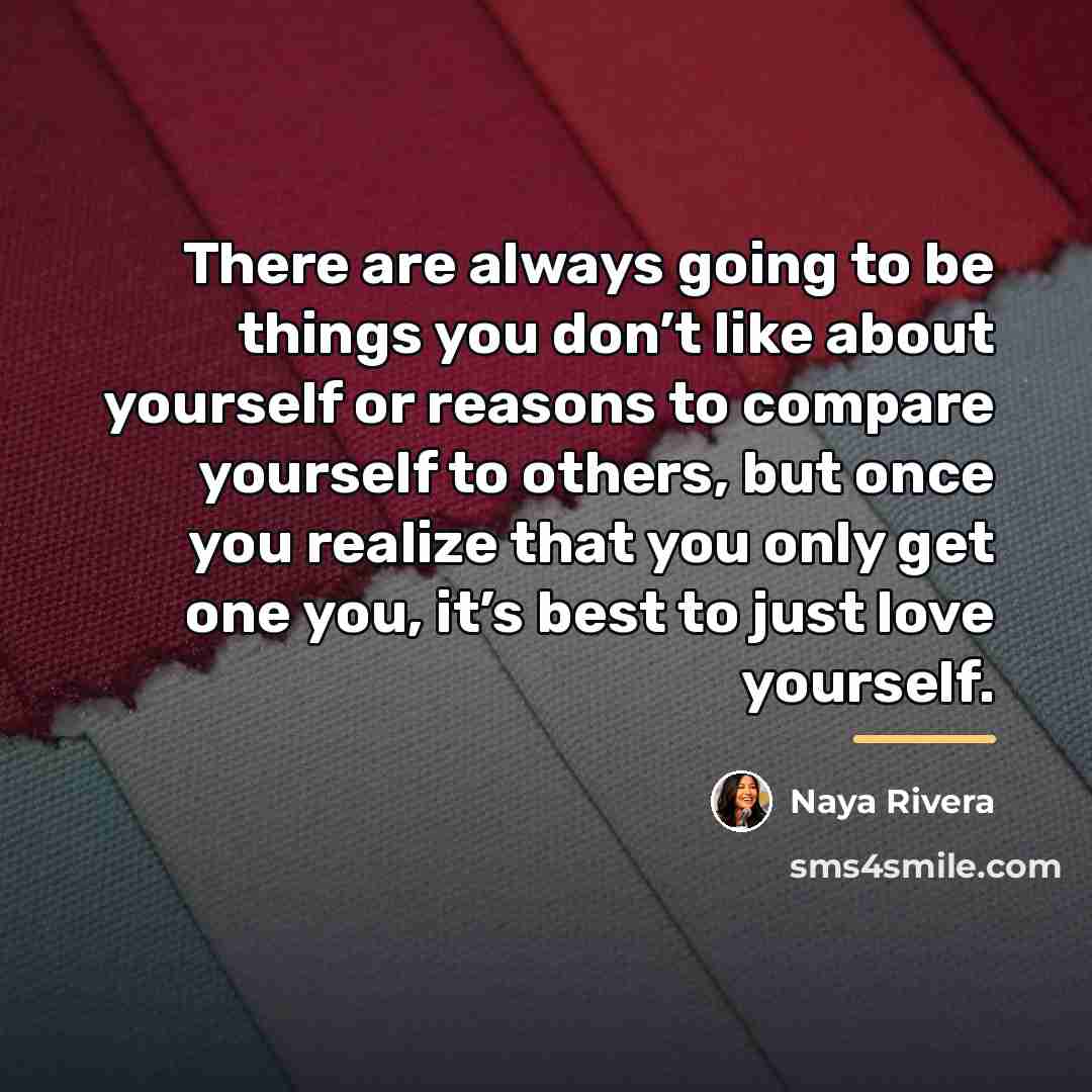 “There are always going to be things you don’t like…” quote by Naya Rivera