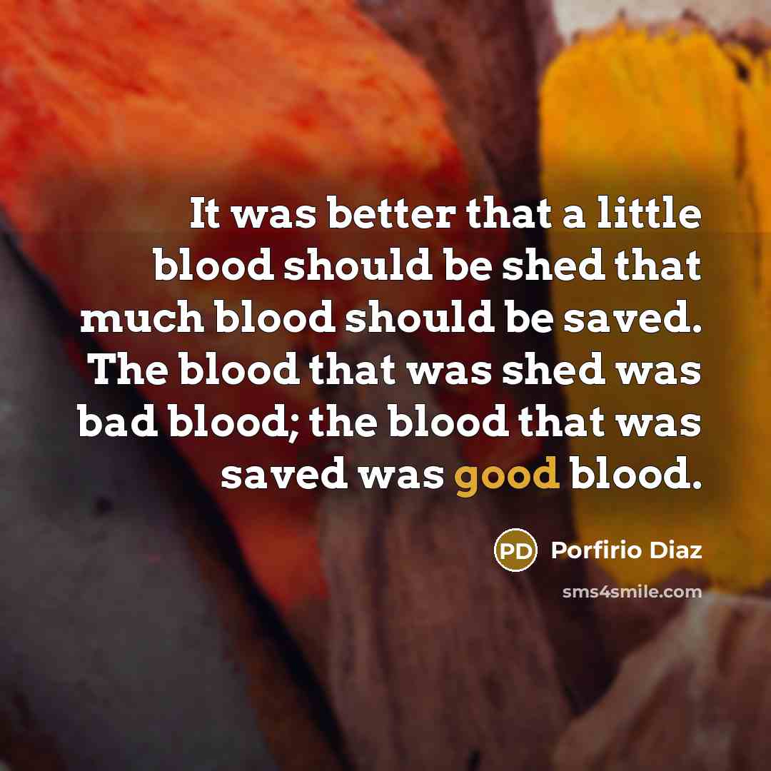 “It was better that a little blood should be shed…” quote by Porfirio Diaz