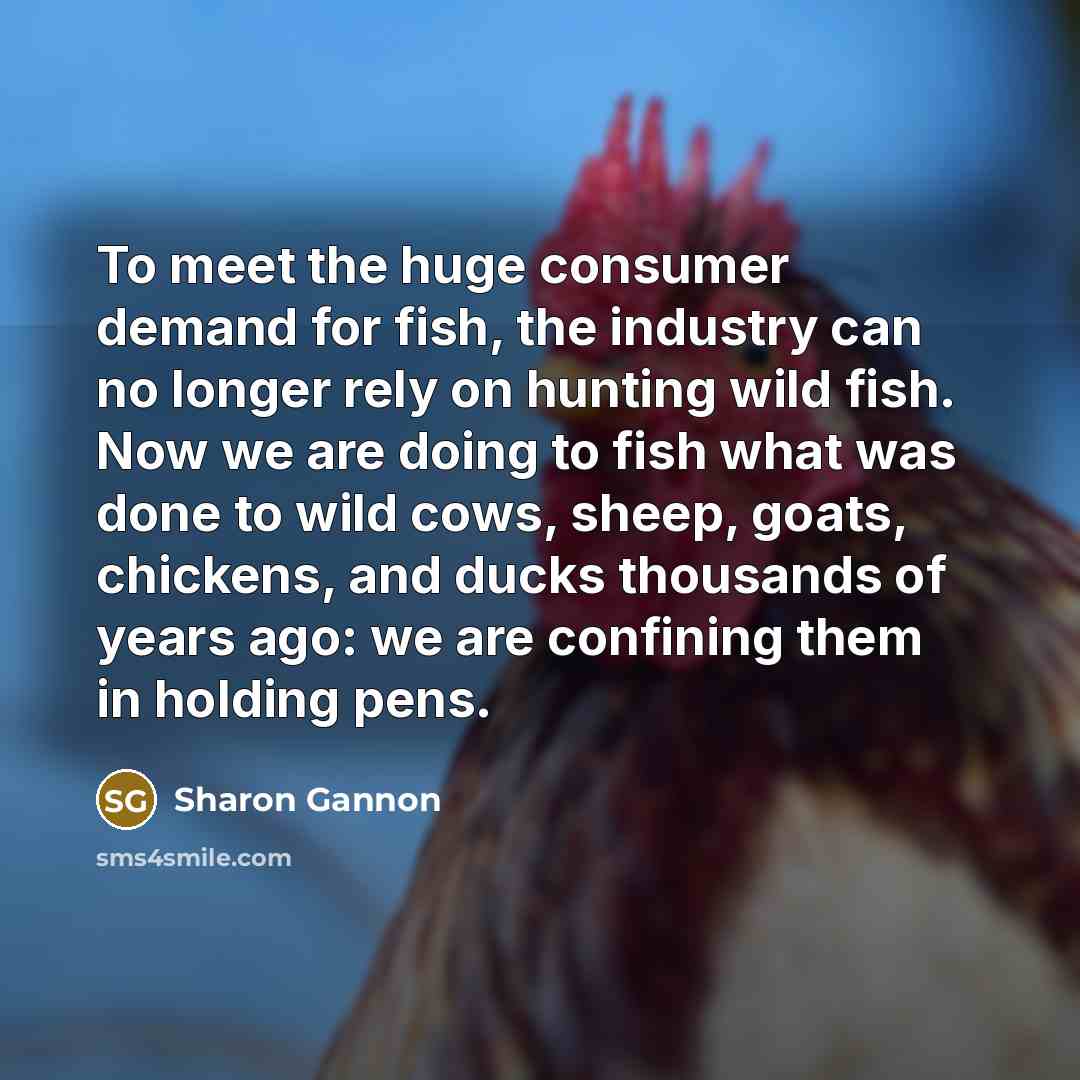 “To meet the huge consumer demand for fish, the industry…” quote by Sharon Gannon