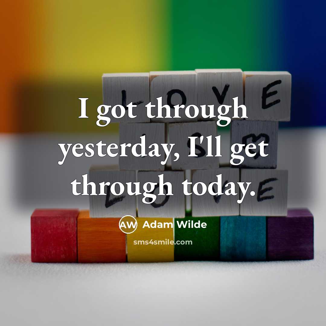 “I got through yesterday, I'll get through today.…” quote by Adam Wilde
