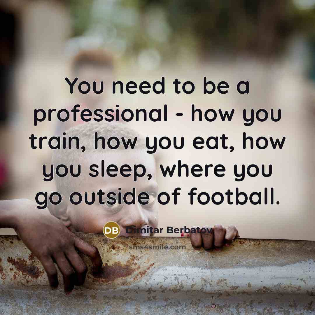 “You need to be a professional - how you train,…” quote by Dimitar Berbatov