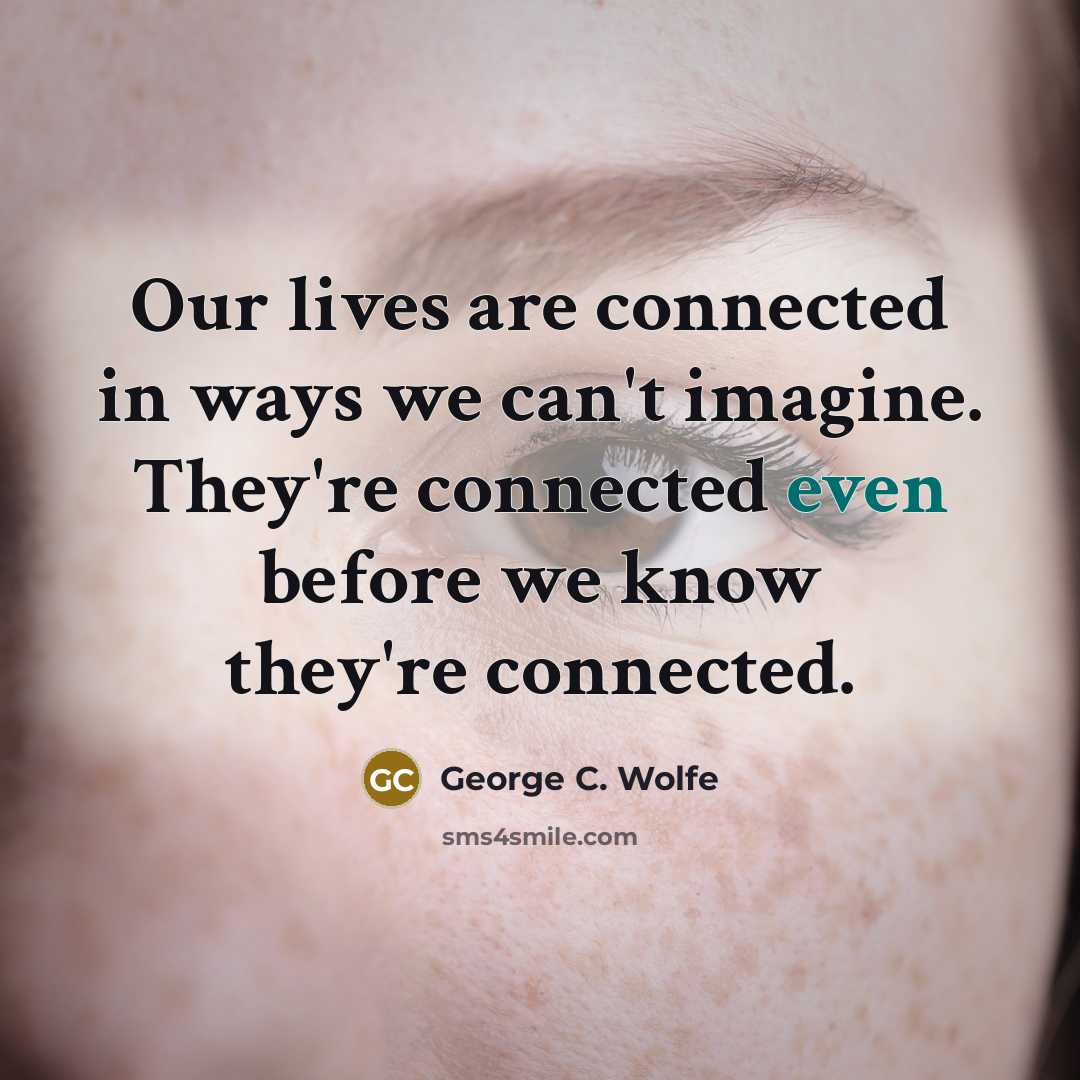 “Our lives are connected in ways we can't imagine. They're…” quote by George C. Wolfe