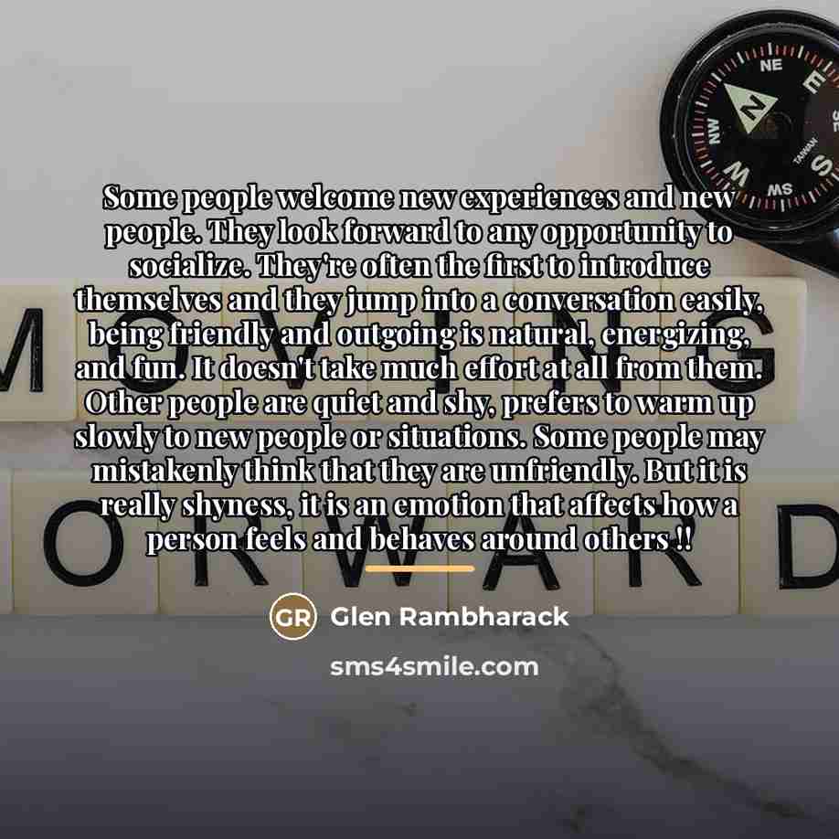 “Some people welcome new experiences and new people. They look…” quote by Glen Rambharack