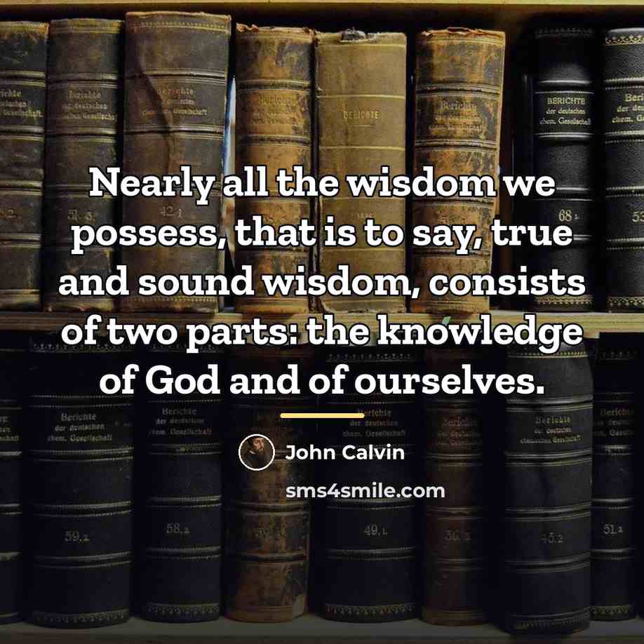 “Nearly all the wisdom we possess, that is to say,…” quote by John Calvin
