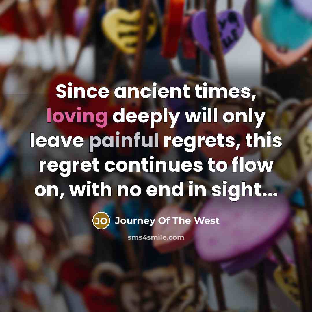 “Since ancient times, loving deeply will only leave painful regrets, this regret continues to flow on, with no end in sight...” quote by Journey Of The West
