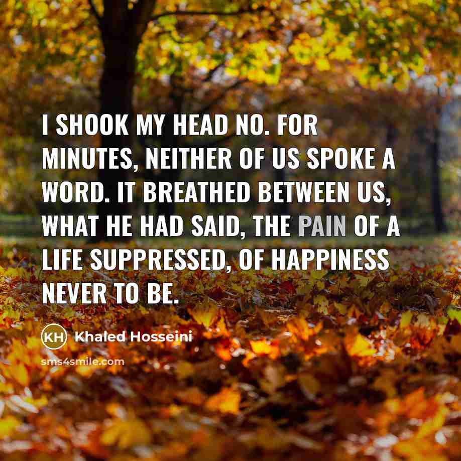 “I shook my head no. For minutes, neither of us…” quote by Khaled Hosseini