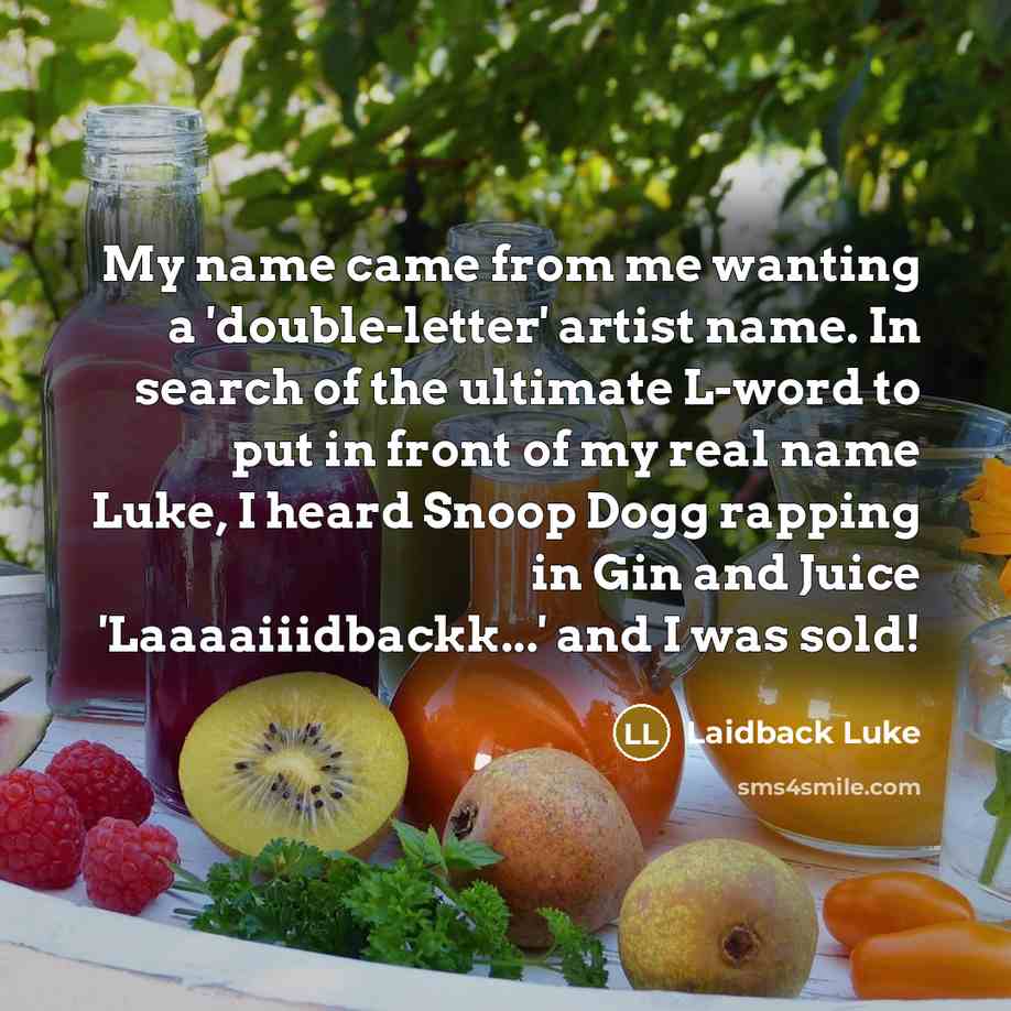 “My name came from me wanting a 'double-letter' artist name.…” quote by Laidback Luke