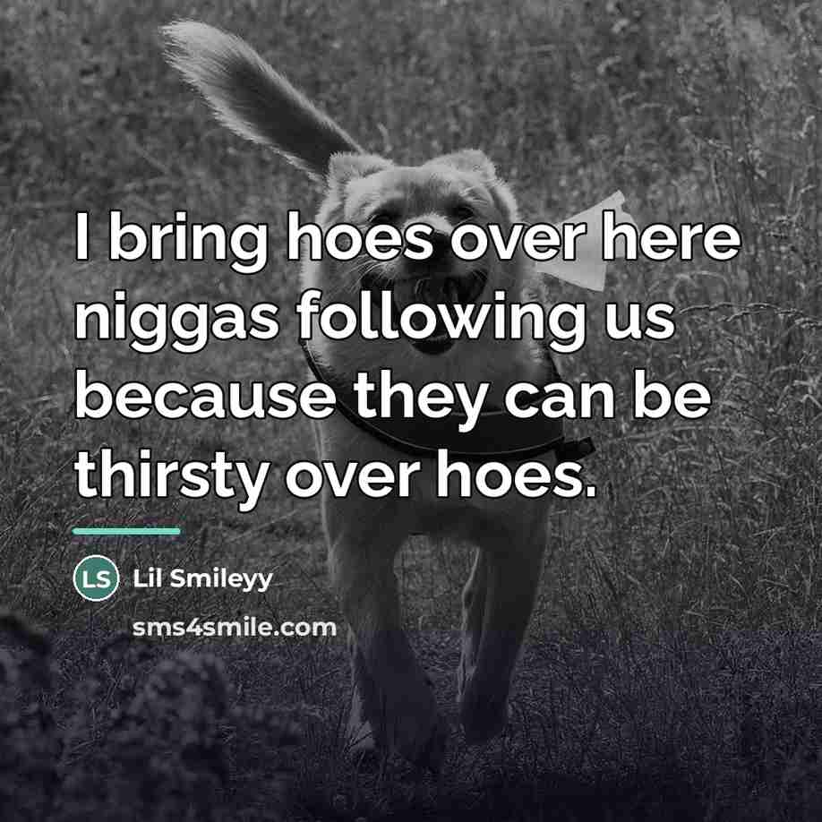 “I bring hoes over here niggas following us because they…” quote by Lil Smileyy