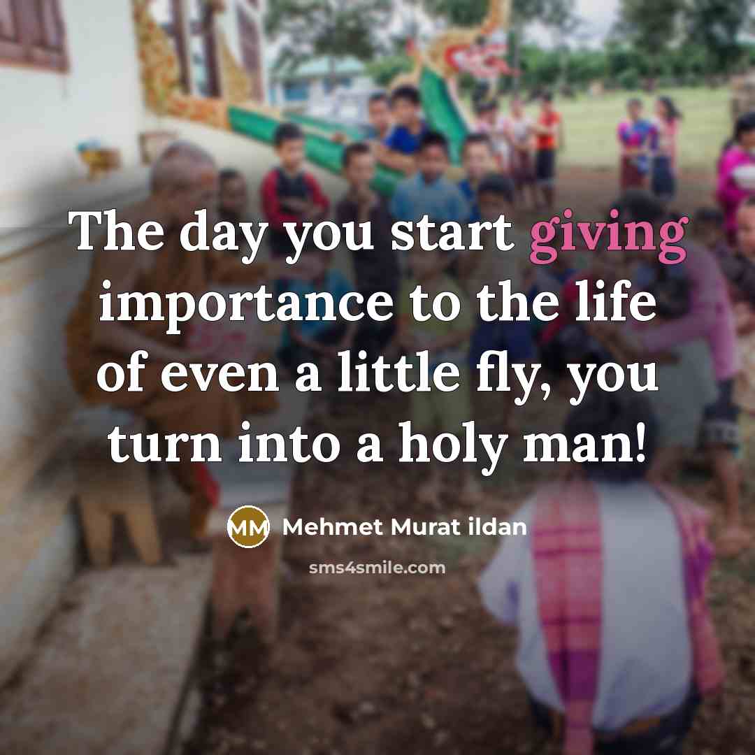 “The day you start giving importance to the life of…” quote by Mehmet Murat Ildan
