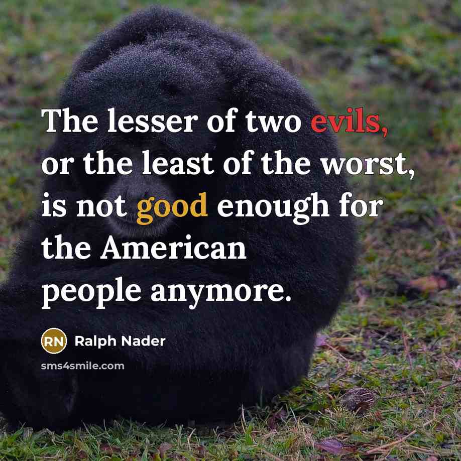 “The lesser of two evils, or the least of the…” quote by Ralph Nader